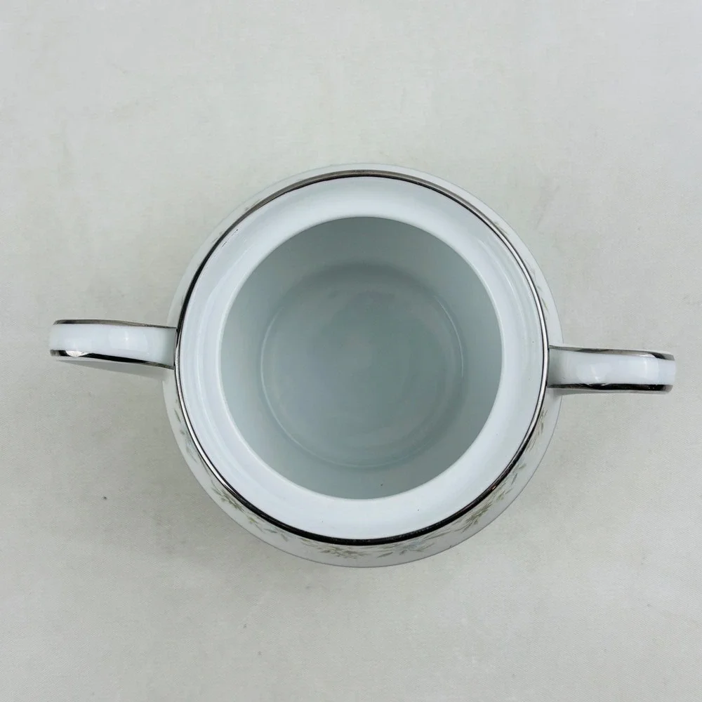 Noritake‎ Savannah Sugar Bowl Only No Lid Floral Platinum Rim Japan
